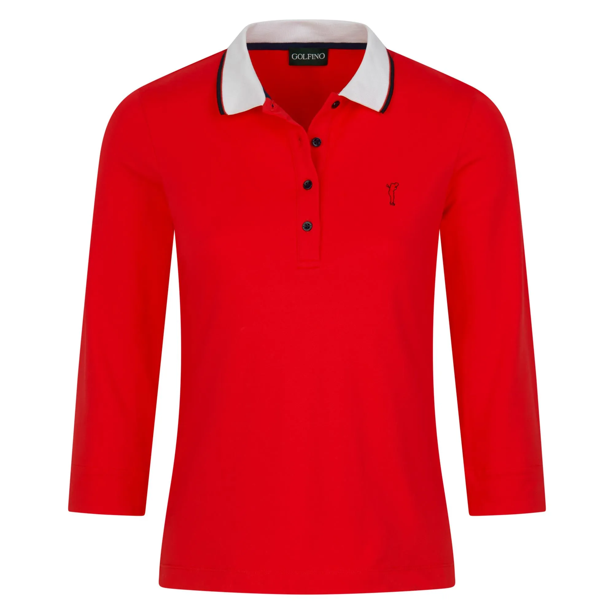 Golfino Autumn Club 3/4 Sleeve Ladies Golf Polo Shirt Brilliant Red