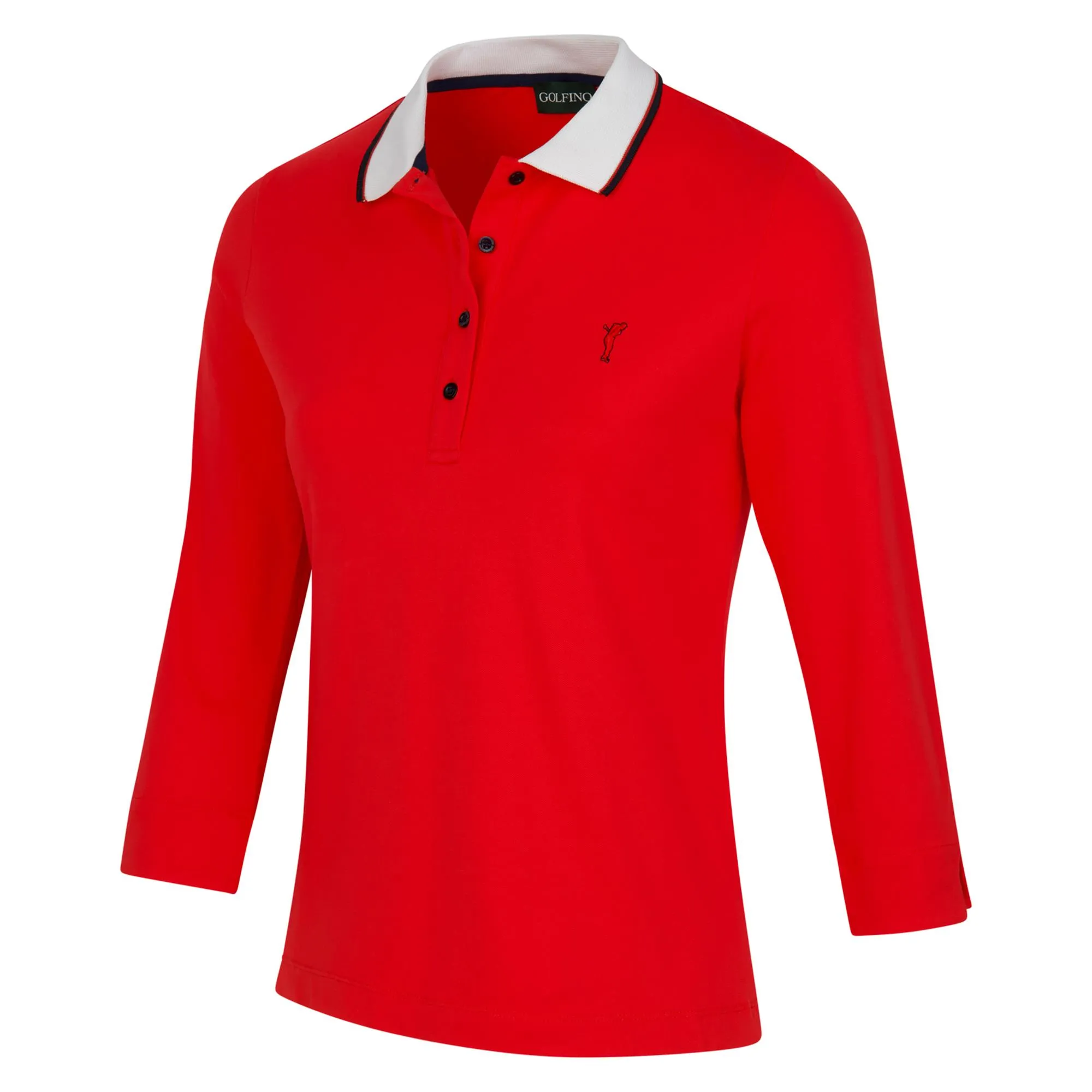 Golfino Autumn Club 3/4 Sleeve Ladies Golf Polo Shirt Brilliant Red