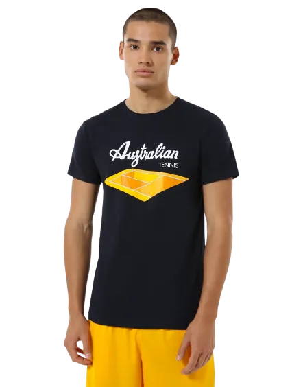 GRAPHIC COURT T-SHIRT: AUSTRALIAN TENNIS Blu