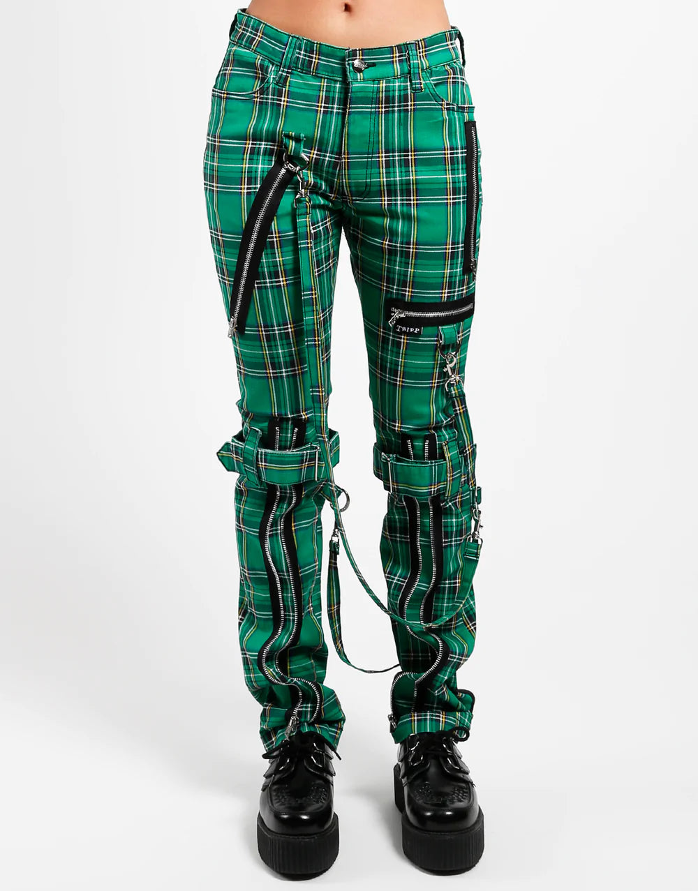 Green Plaid Bondage Pants