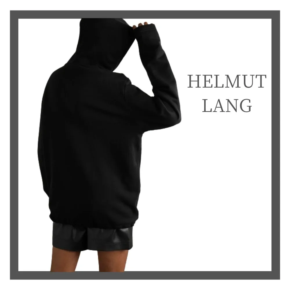 HELMUT LANG  |Long Sleeves Plain Cotton Oversized Hoodies & Sweatshirts