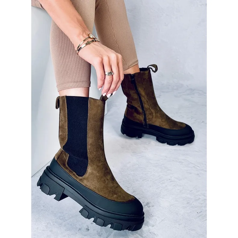 High Chelsea boots Telma Green