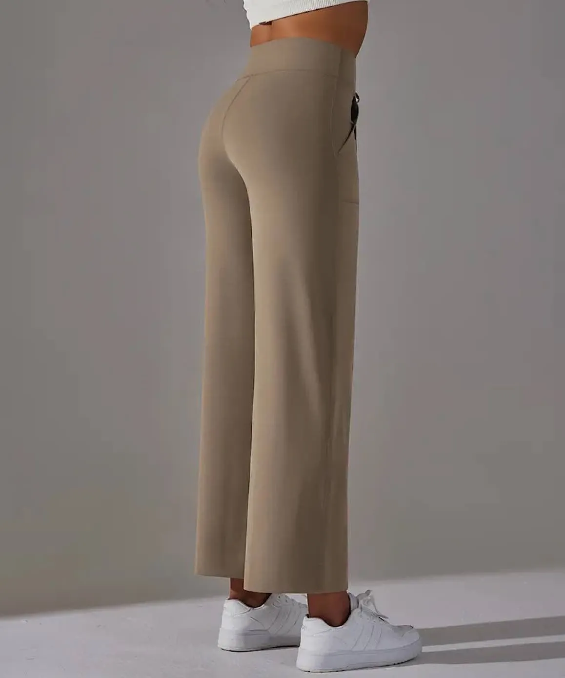 High Waist Wide Leg Flare Pants with Pockets