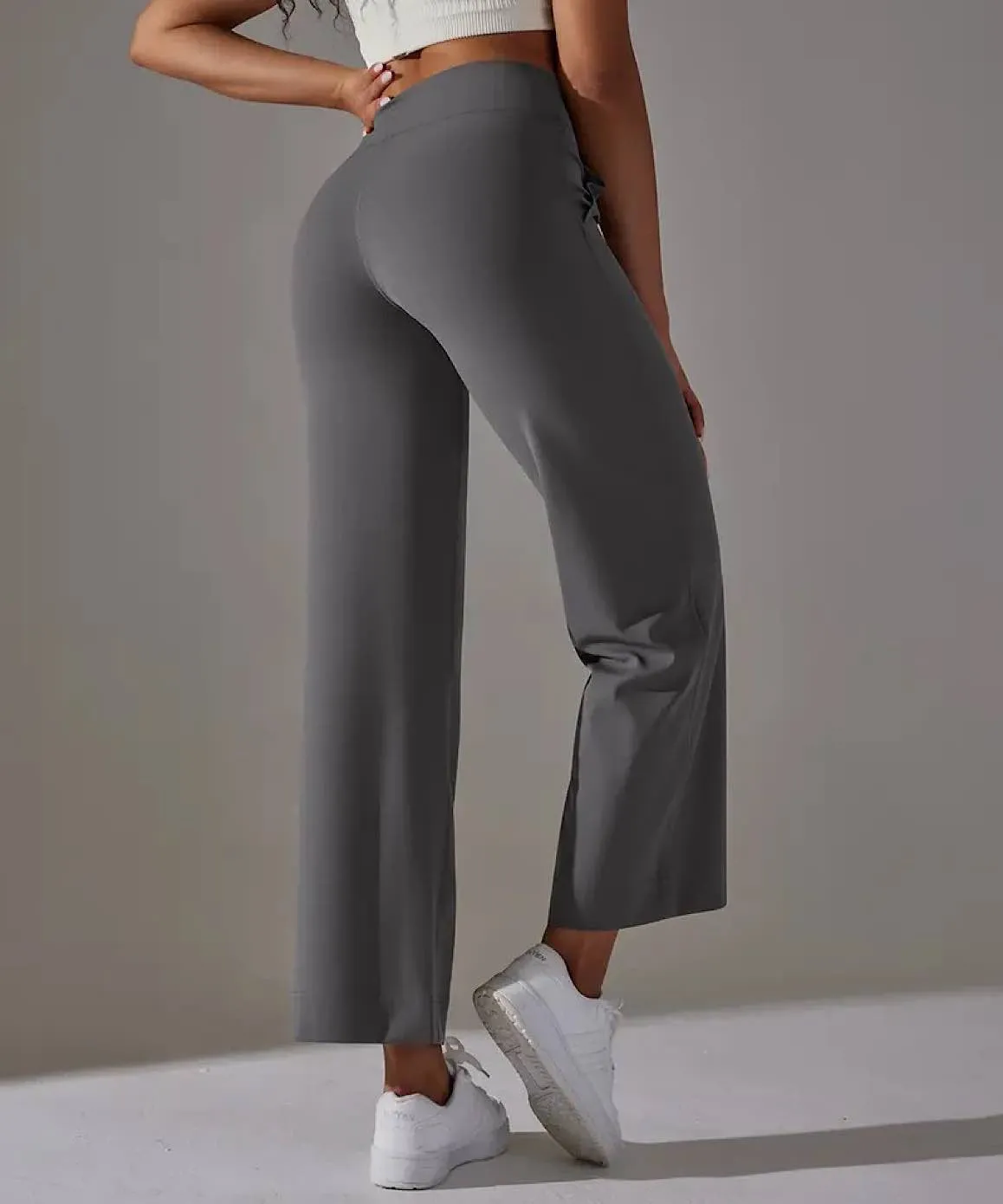 High Waist Wide Leg Flare Pants with Pockets