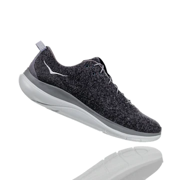 Hoka Womens Hupana Flow Wool Slip On Shoes- Dark Shadow