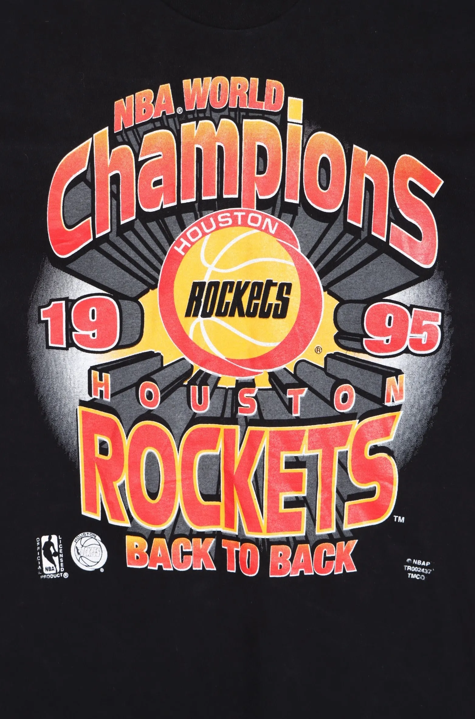 Houston Rockets NBA 1995 Champions Single Stitch T-Shirt (M)