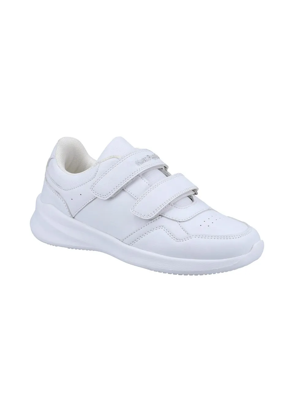 Hush Puppies Unisex White Marling Easy Senior School Shoes (Older 3-5)