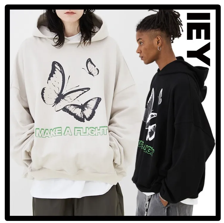 IEY  |Unisex Street Style Logo Hoodies & Sweatshirts