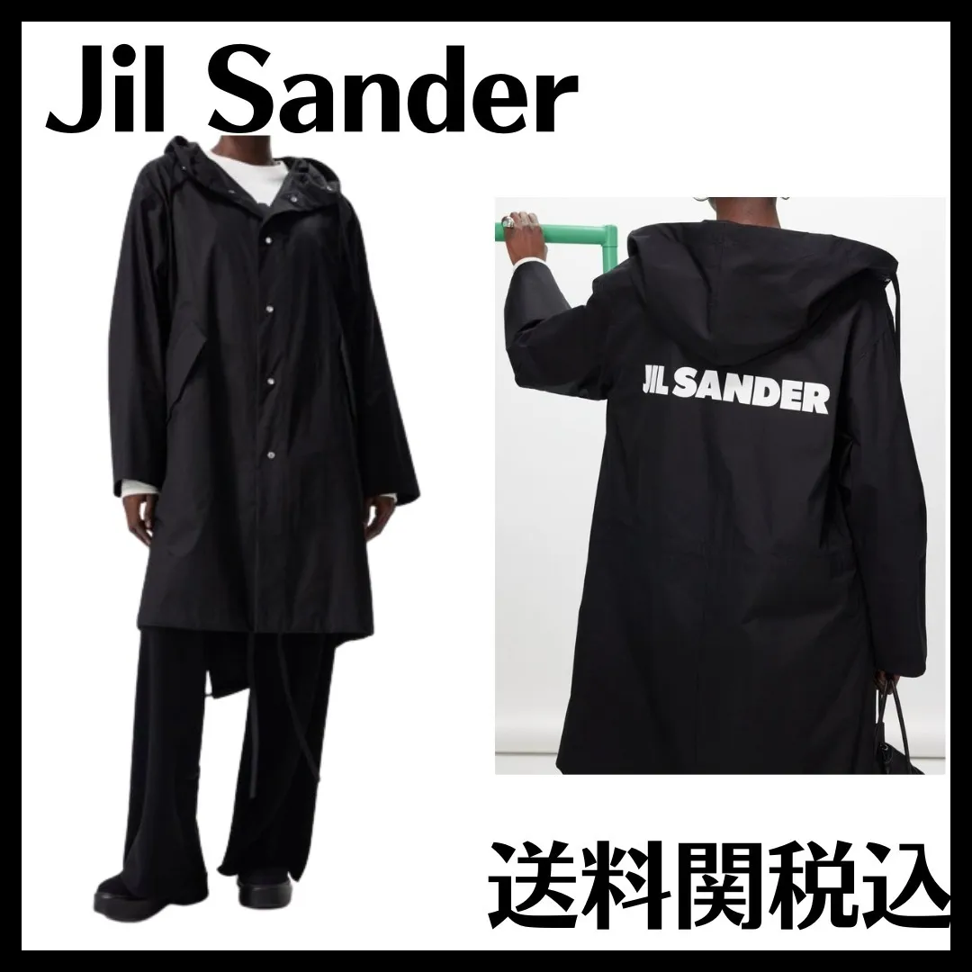 Jil Sander  |Long Sleeves Cotton Oversized Logo Hoodies & Sweatshirts