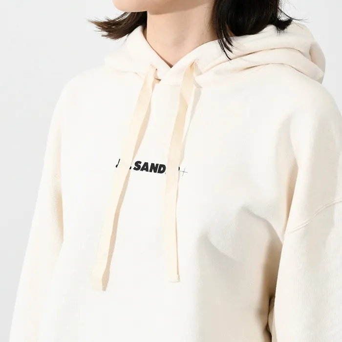 Jil Sander  |Long Sleeves Plain Cotton Logo Hoodies & Sweatshirts