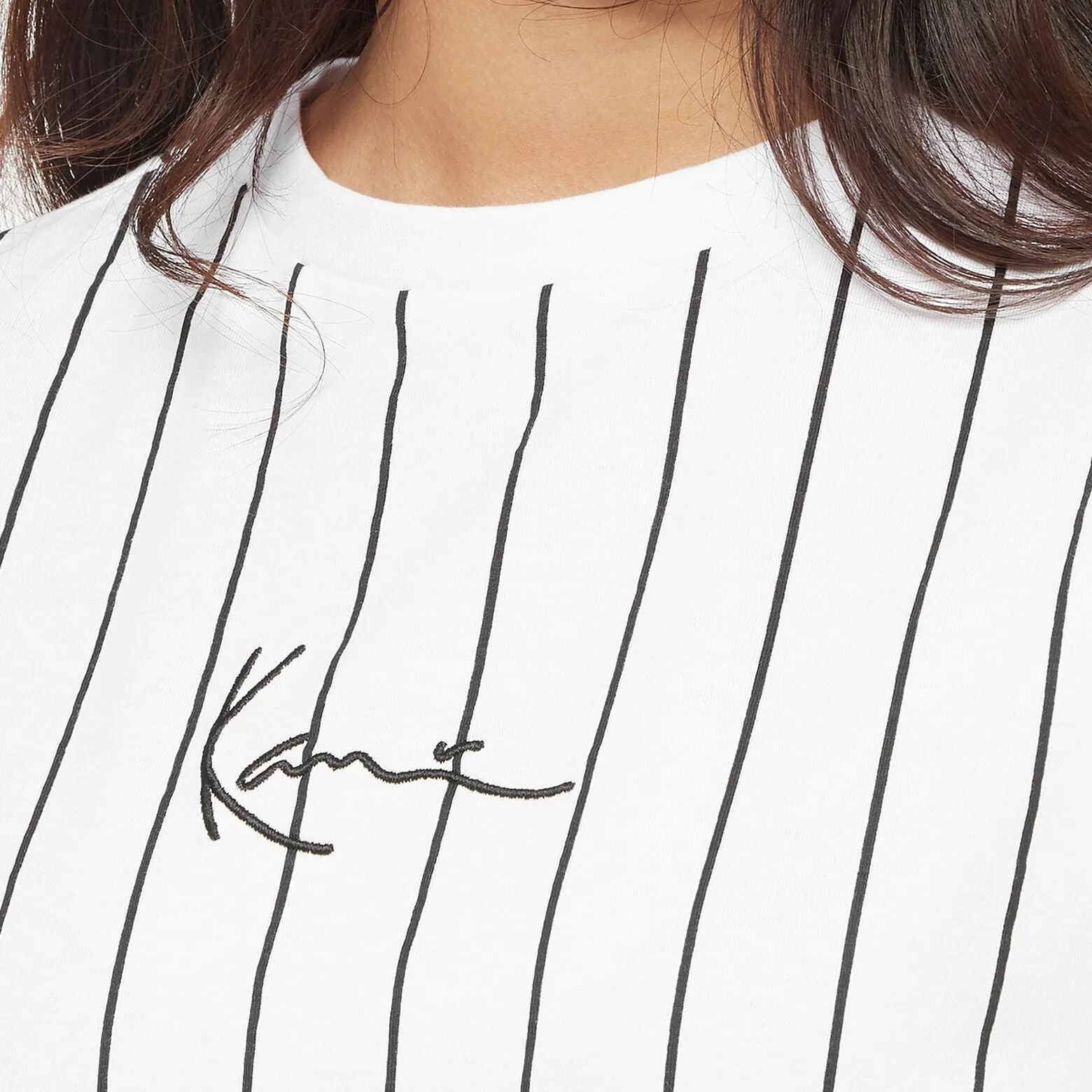 Karl Kani Small Signature Essential Pinstripe OS Tee (W)