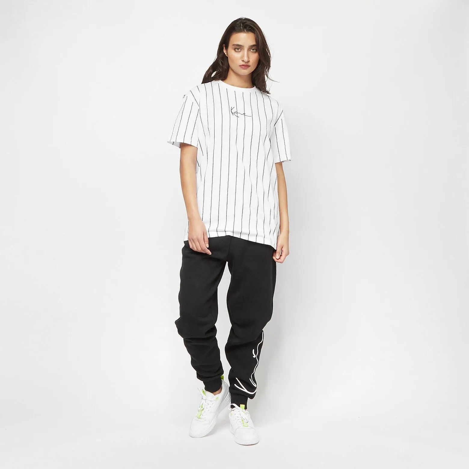 Karl Kani Small Signature Essential Pinstripe OS Tee (W)