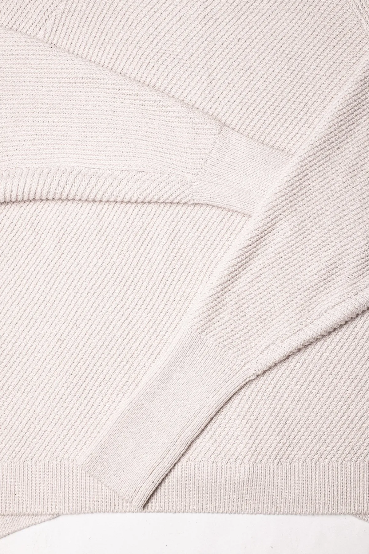 KNIT BIAS RIB SWEATER - ivory