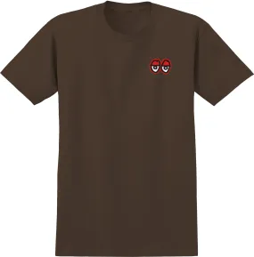 KROOKED T-SHIRT STRAIT EYES SS DARK CHOCOLATE