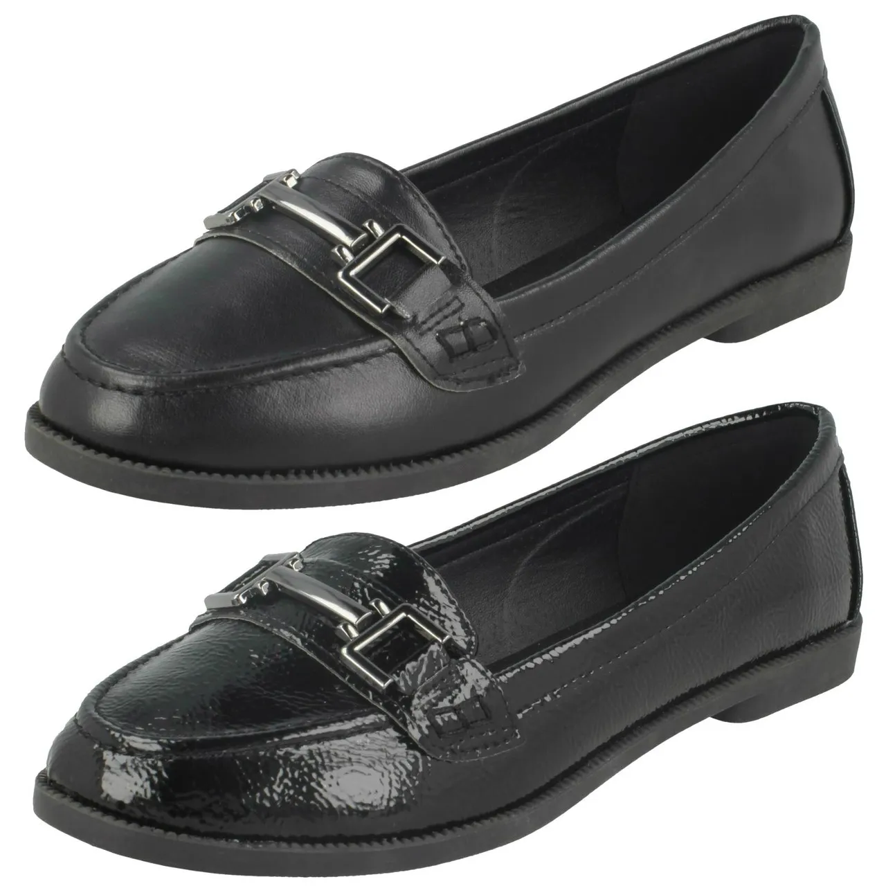 Ladies Spot On Loafer Shoes F8R0419