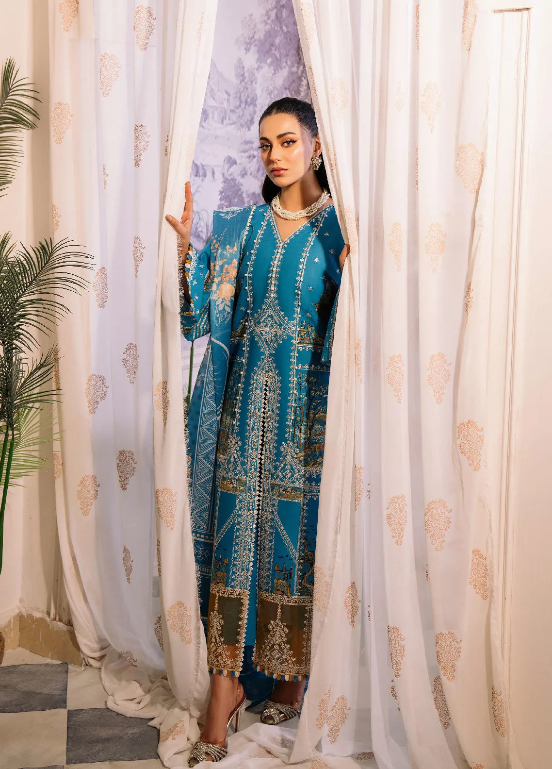 La'Hira By Bin Ilyas Embroidered Spring Lawn 3 Piece Unstitched Suit BI24LHSL-206-B