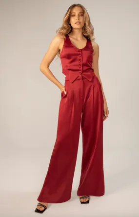 Lavender Brown Halle Pants in Burgundy