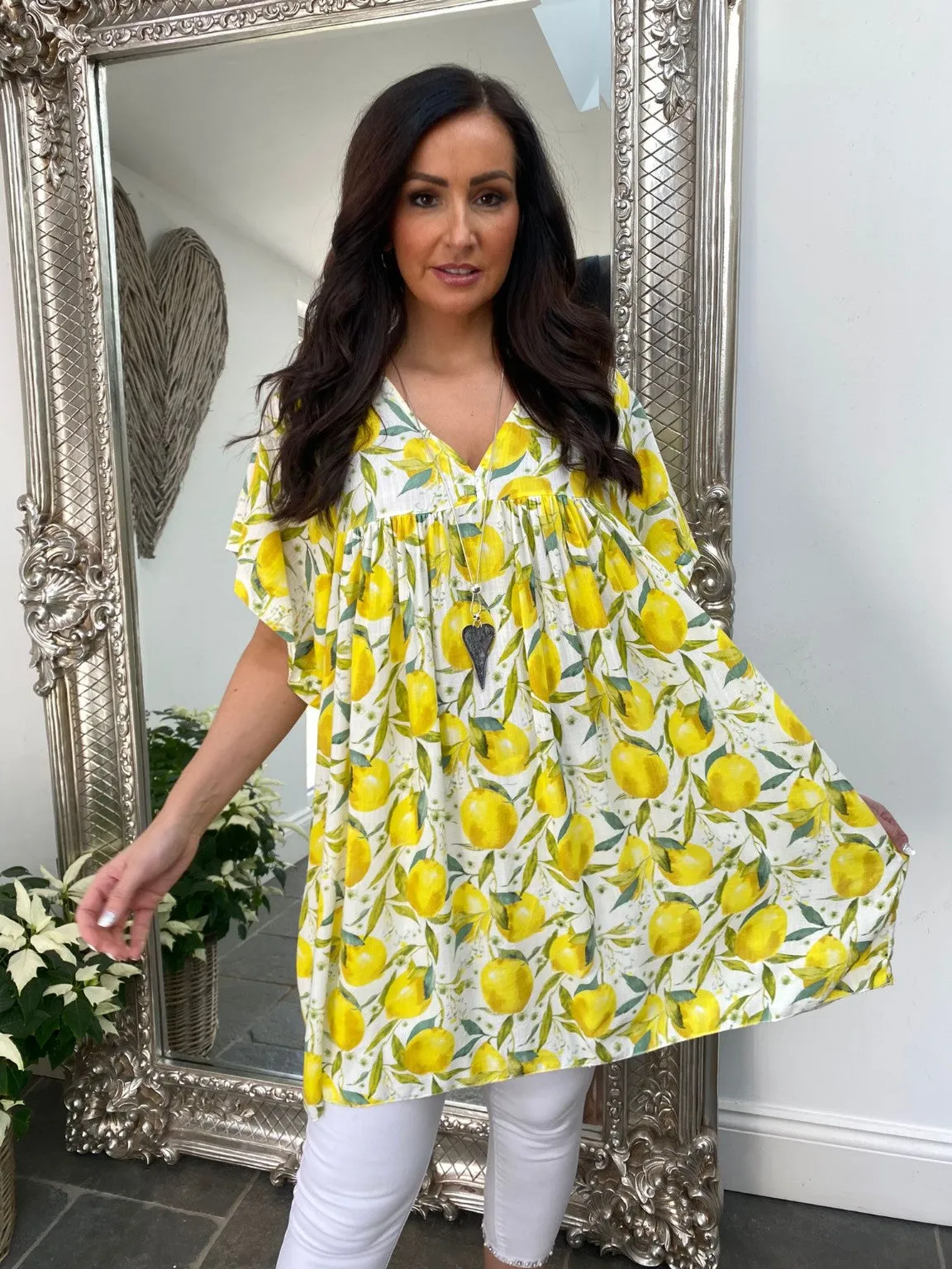 Lemon V Neck Tunic Lara