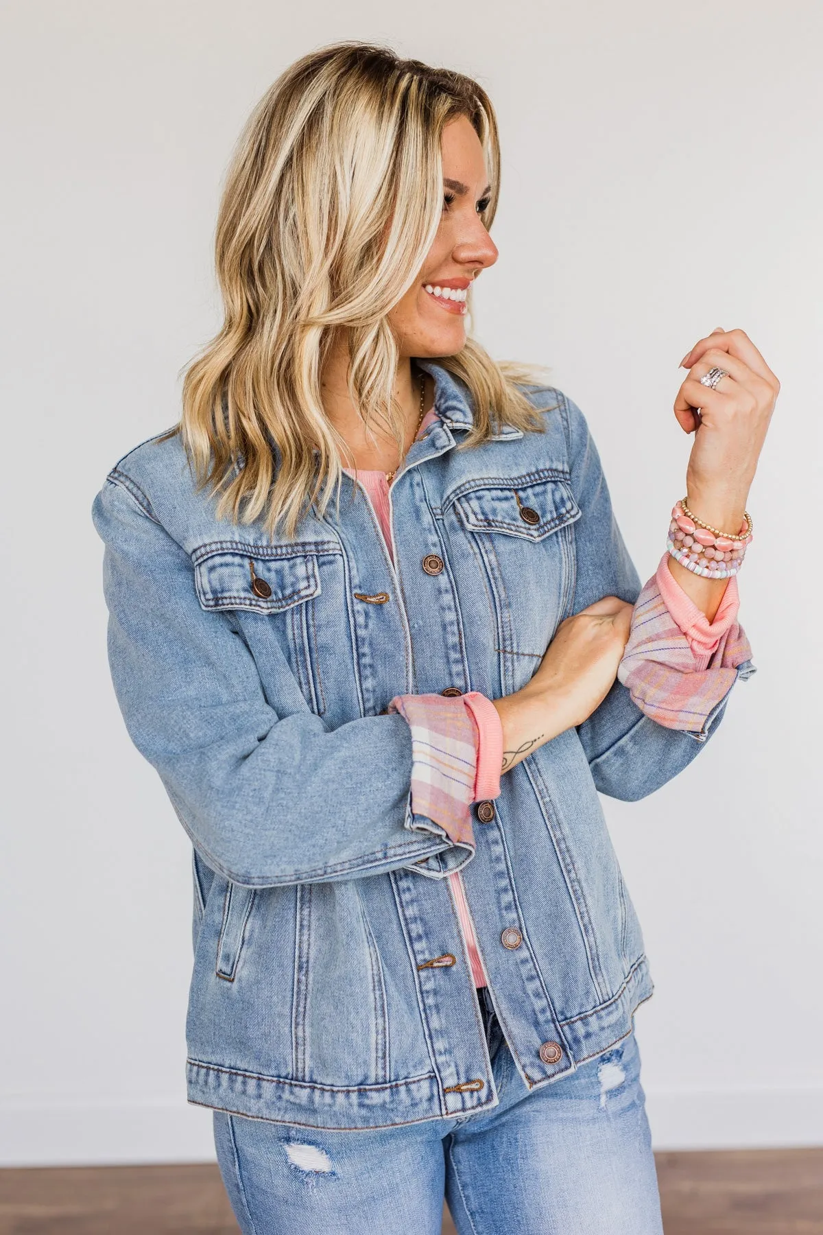 Loving Everyday Pulse Exclusive Denim Jacket- Medium Wash