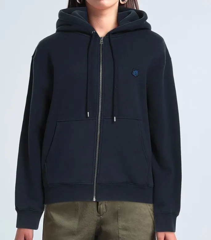 MAISON KITSUNE  |Long Sleeves Plain Logo Hoodies & Sweatshirts