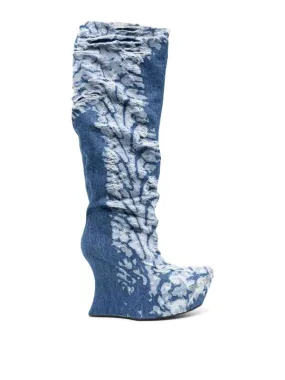 Masha Popova Denim heel boots