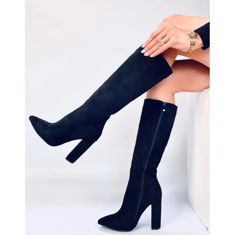 Maureen Black stable heel boots