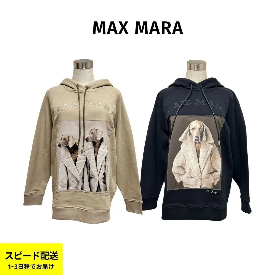 MaxMara  |Long Sleeves Cotton Logo Hoodies & Sweatshirts