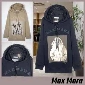 MaxMara  |Street Style Logo Hoodies & Sweatshirts