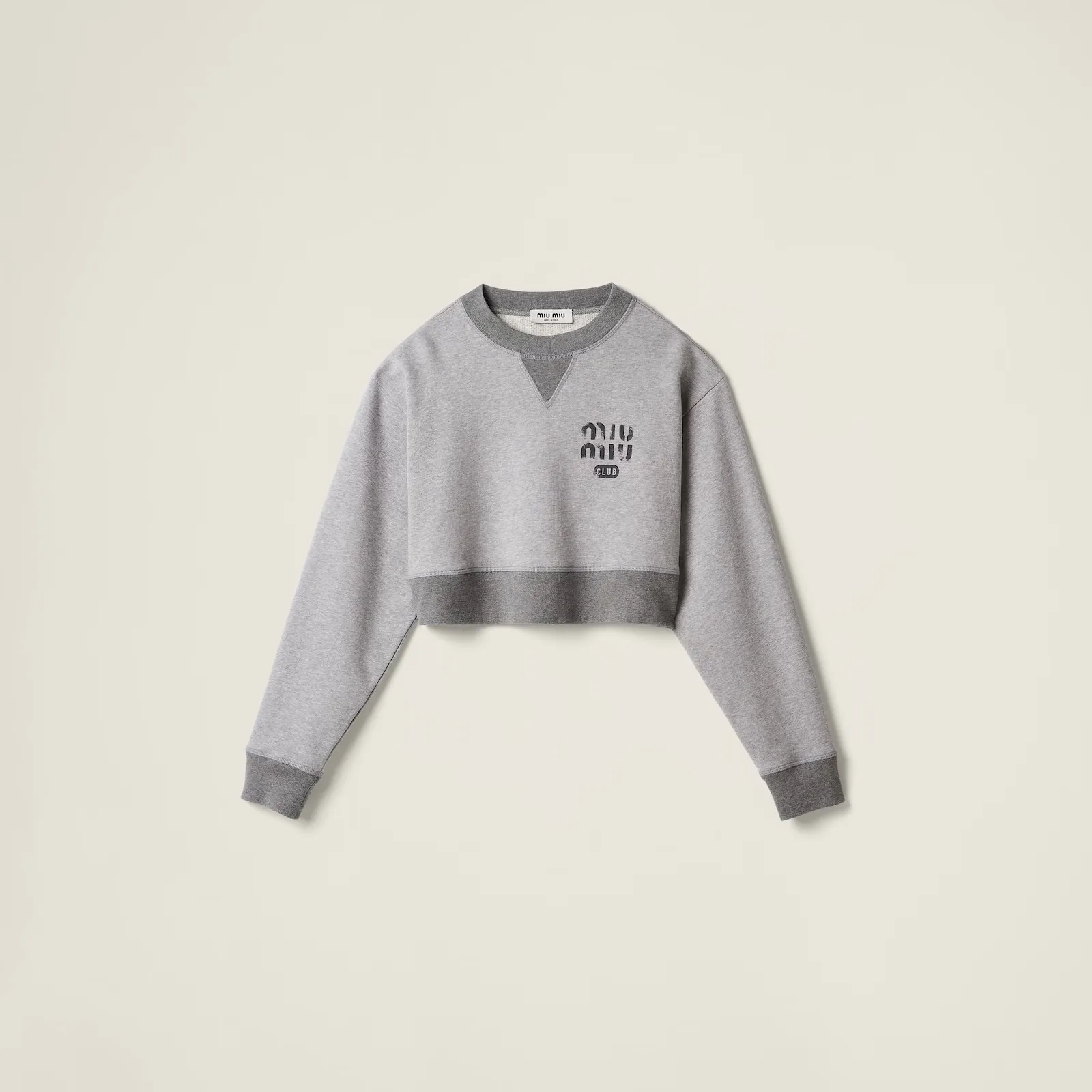 MiuMiu  |Long Sleeves Plain Cotton Logo Hoodies & Sweatshirts