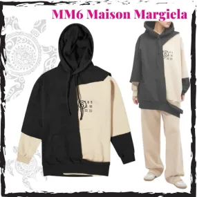 MM6 Maison Margiela  |Long Sleeves Plain Cotton Logo Hoodies & Sweatshirts