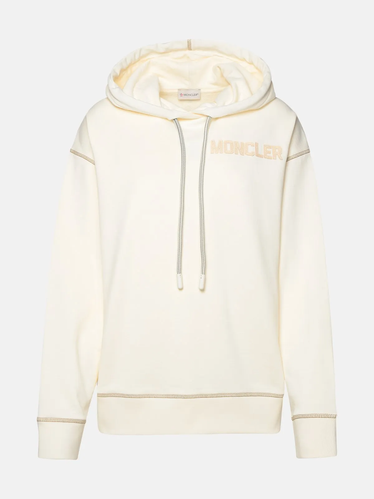 MONCLER  |Long Sleeves Plain Cotton Logo Hoodies & Sweatshirts