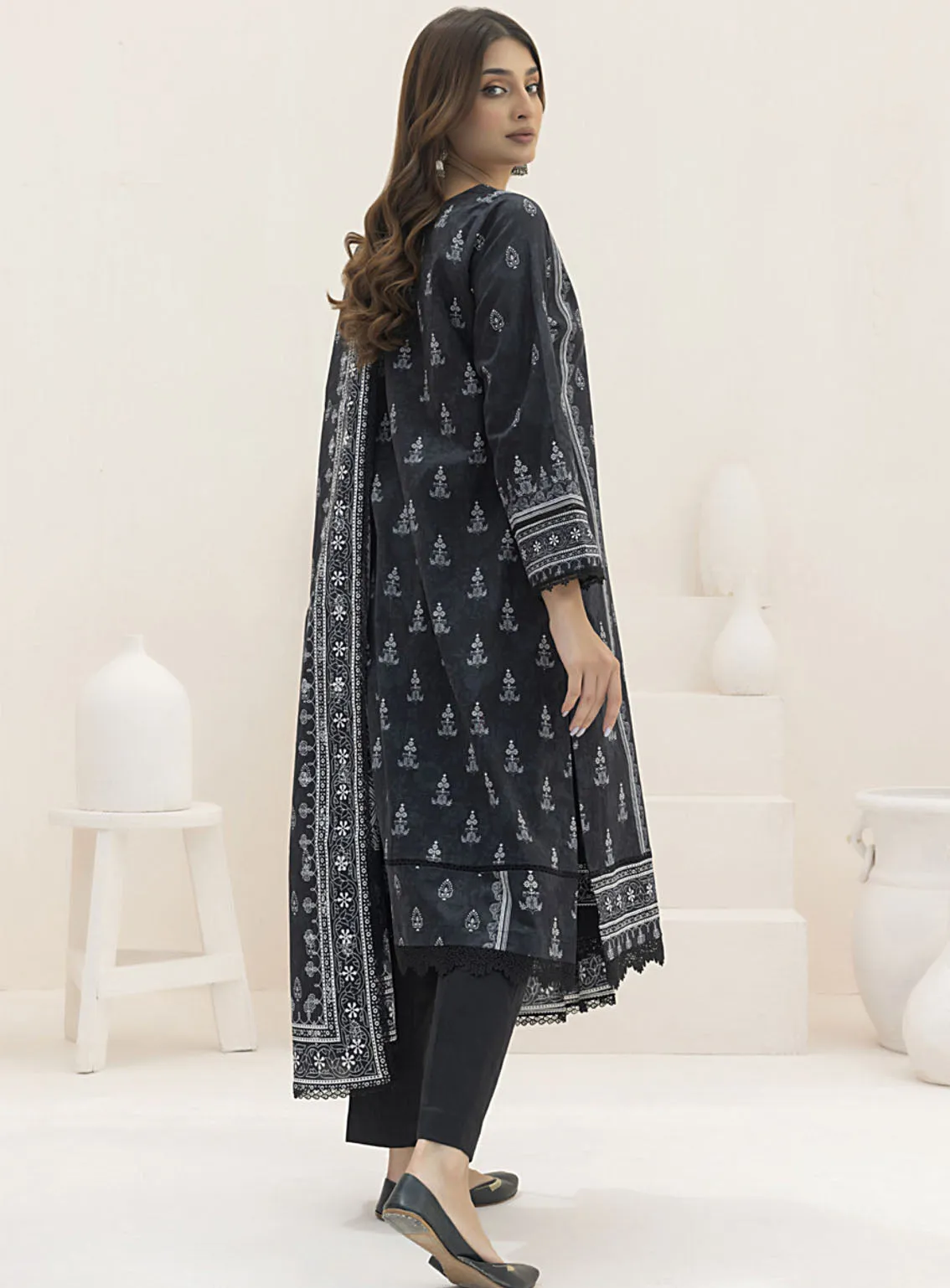 Monochrome By Alzohaib Digital Printed Lawn 3 Piece Unstitched Suit AZ24M MDL-02