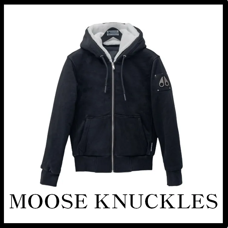 MOOSE KNUCKLES  |Street Style Logo Hoodies & Sweatshirts