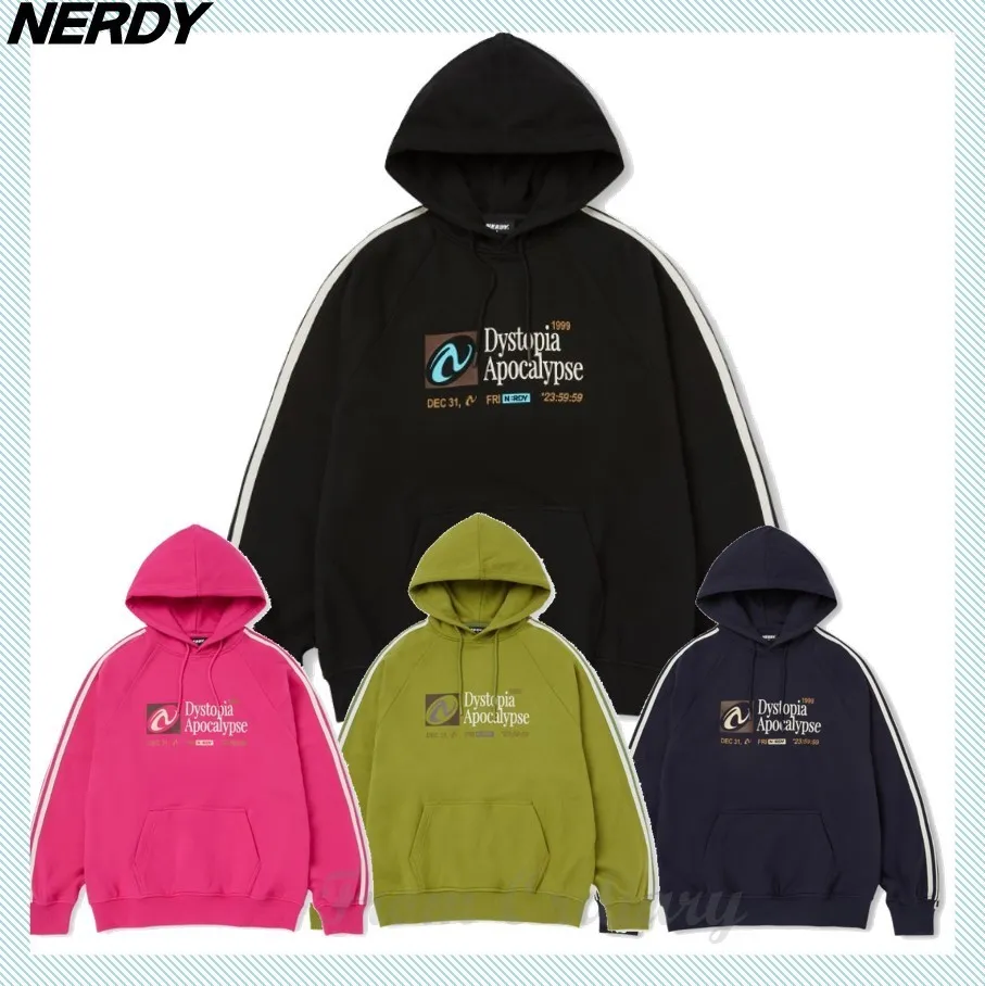 NERDY  |Unisex Street Style Logo Hoodies