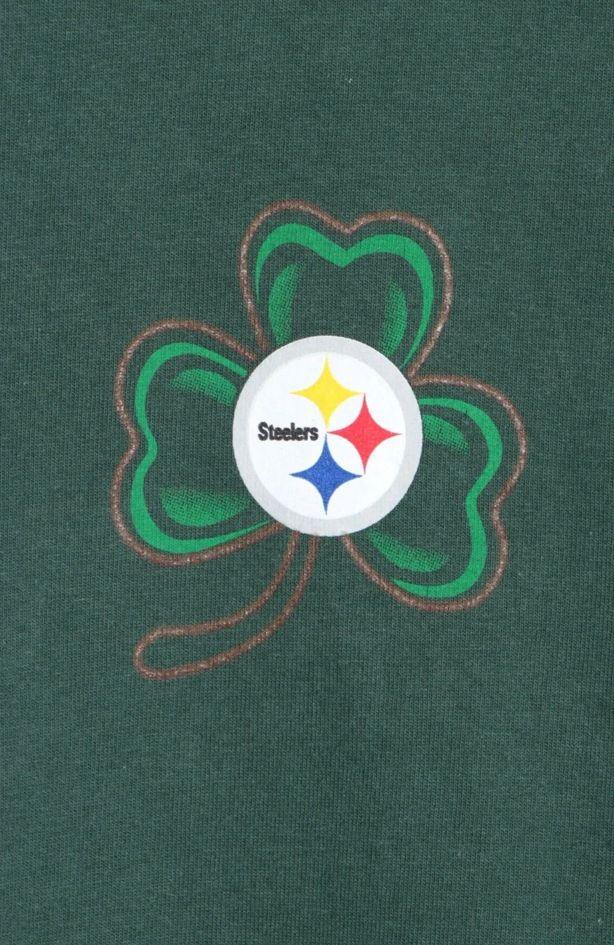 NFL Pittsburgh Steelers Grand Team Shamrock Clover Front Back T-Shirt (L)