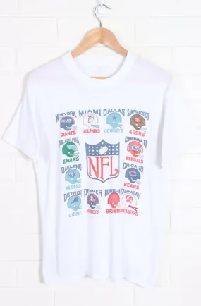 NFL Team Helmets Single Stitch T-Shirt (S-M)