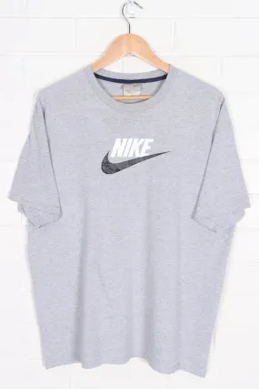 NIKE Centre Swoosh Logo Spell Out Y2K T-Shirt (XL)