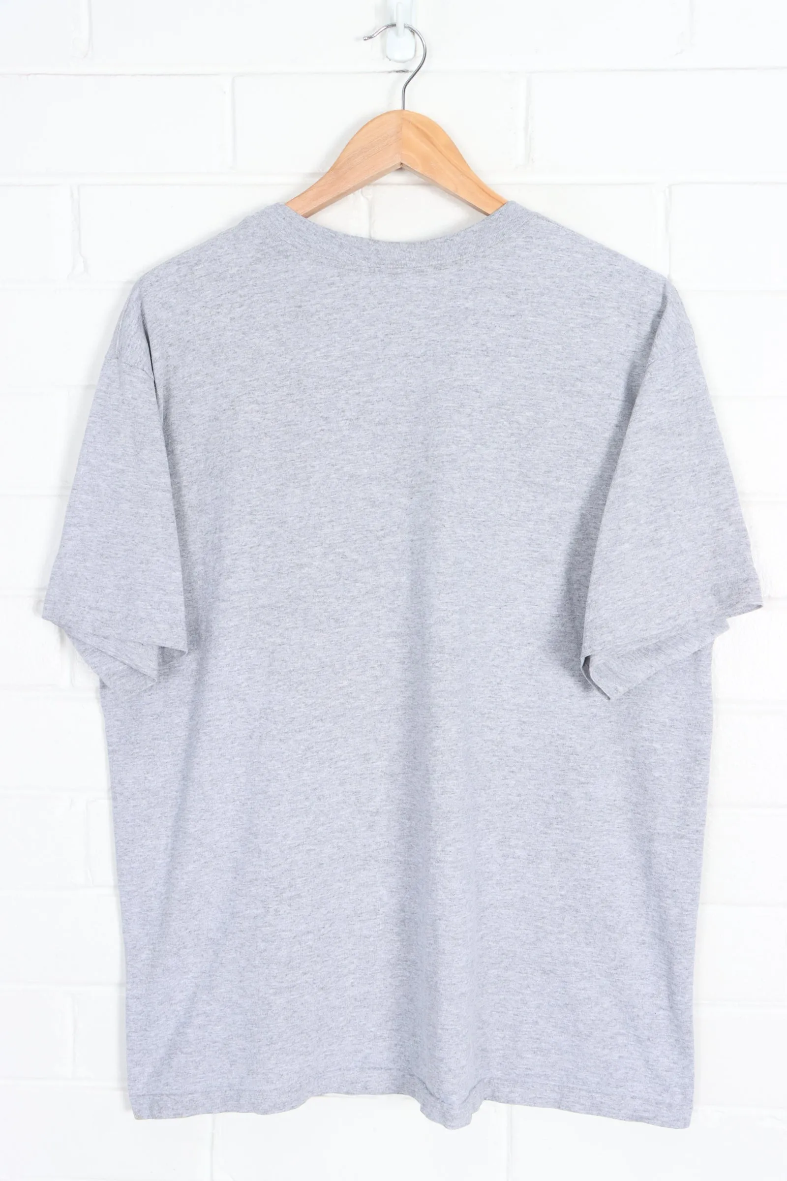 NIKE Embroidered Swoosh Logo Grey Casual T-Shirt (L)