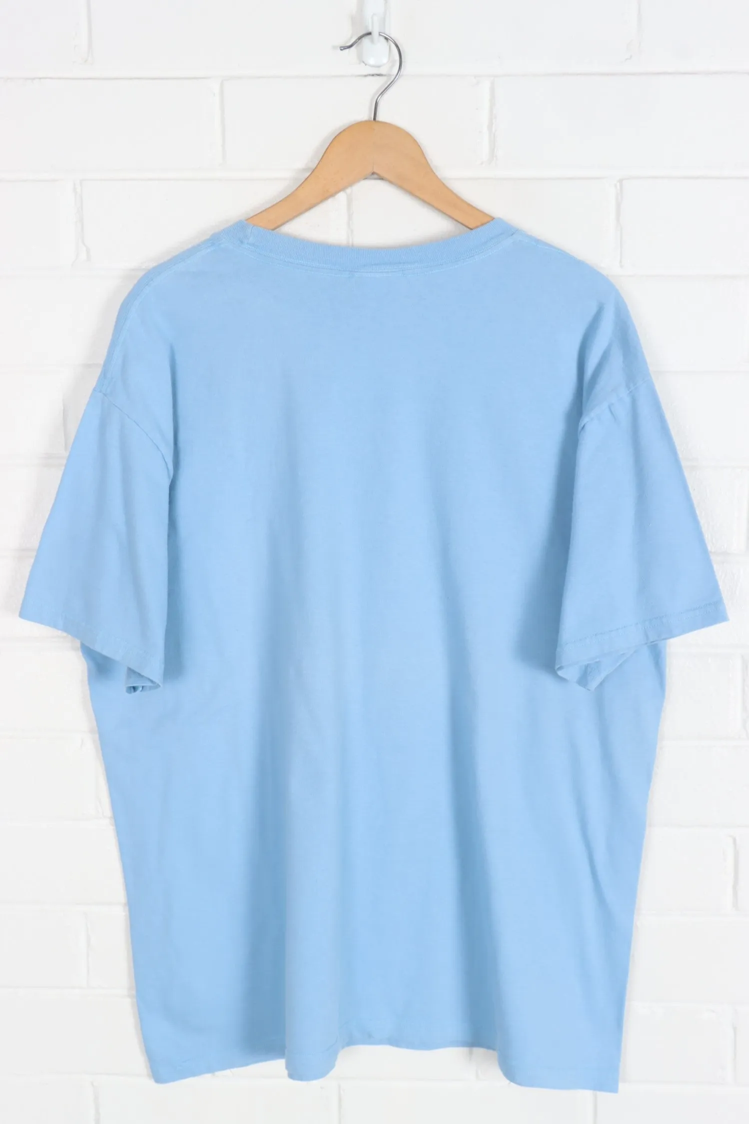 NIKE Embroidered Swoosh Sky Blue T-Shirt (XL)