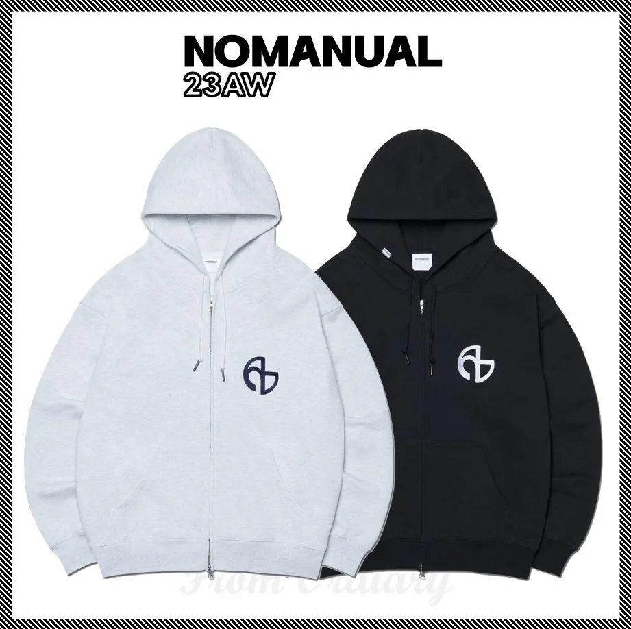 NOMANUAL  |Unisex Street Style Logo Hoodies