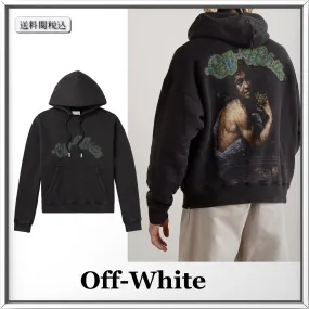 Off-White  |Street Style Cotton Logo Hoodies