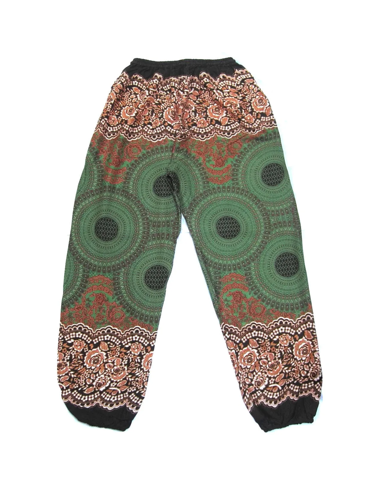 Olive Green Mandala Print Harem Yoga Pants