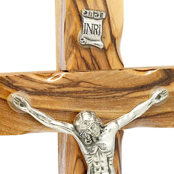 Olive Wood Crucifix Hand Made Wall Cross Bethlehem the Holy Land  4.7 / 12 cm