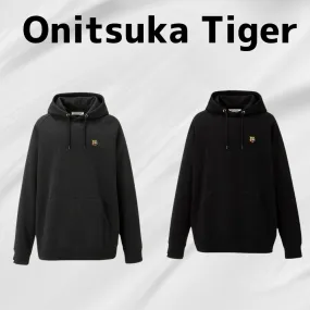 Onitsuka Tiger  |Unisex Blended Fabrics Plain Logo Hoodies & Sweatshirts