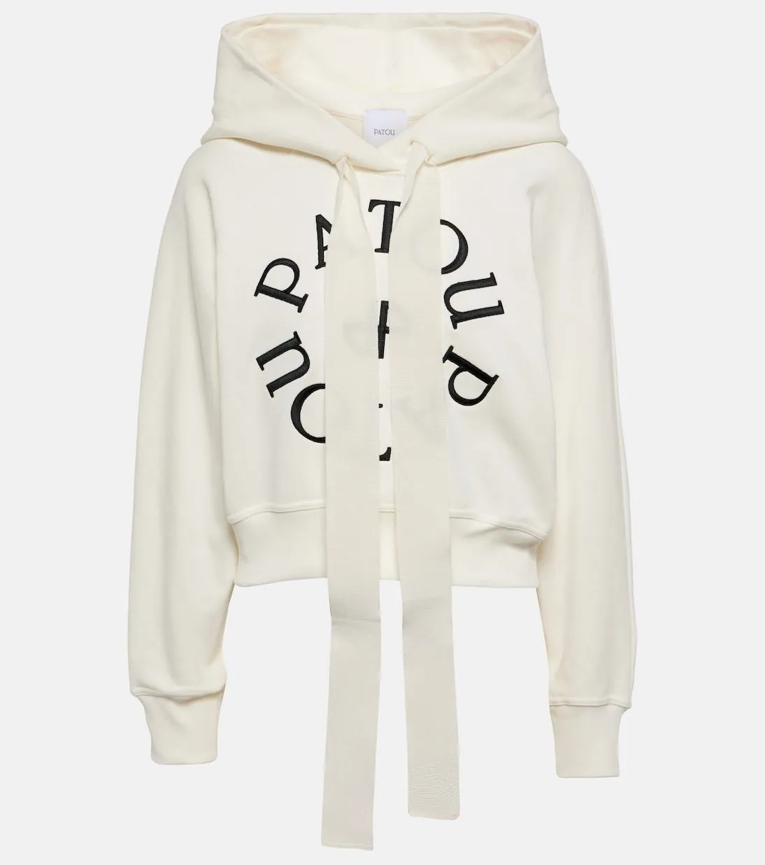 PATOU  |Long Sleeves Plain Cotton Logo Hoodies & Sweatshirts