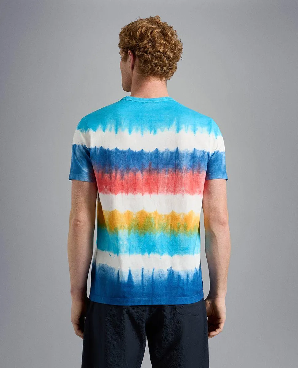 Paul & Shark - T-shirt de coton rayé Tie & Dye