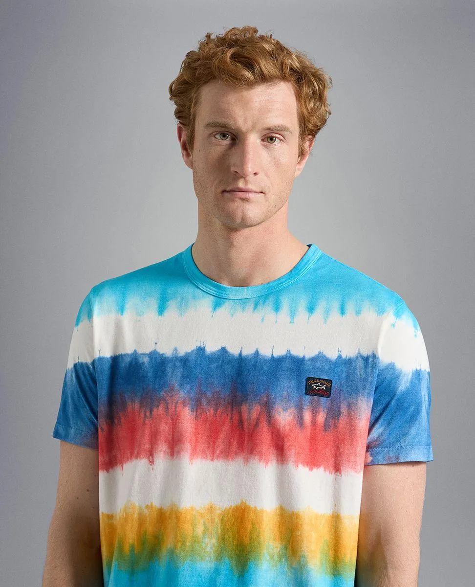 Paul & Shark - T-shirt de coton rayé Tie & Dye