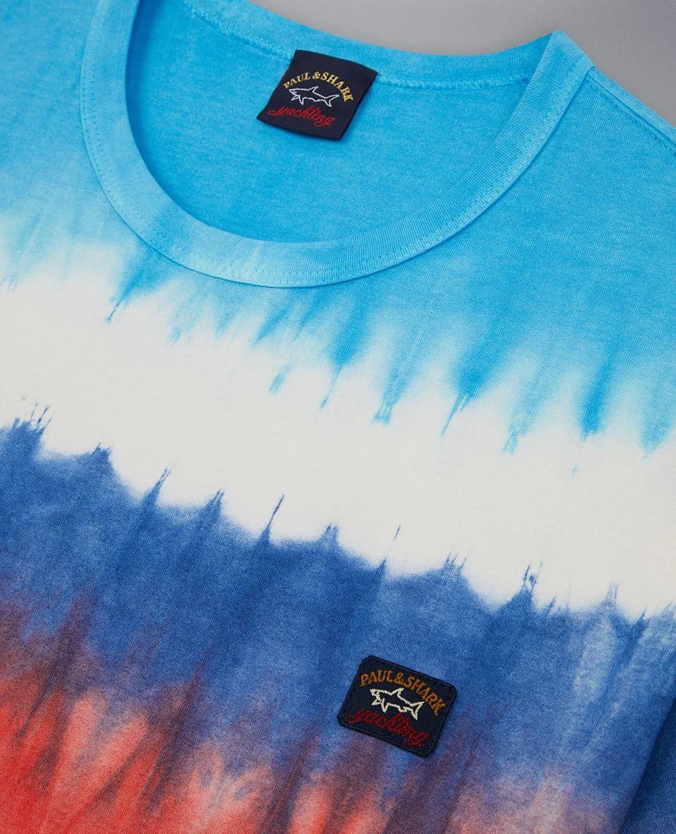 Paul & Shark - T-shirt de coton rayé Tie & Dye