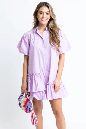 Poplin Ruffle Bottom Dress