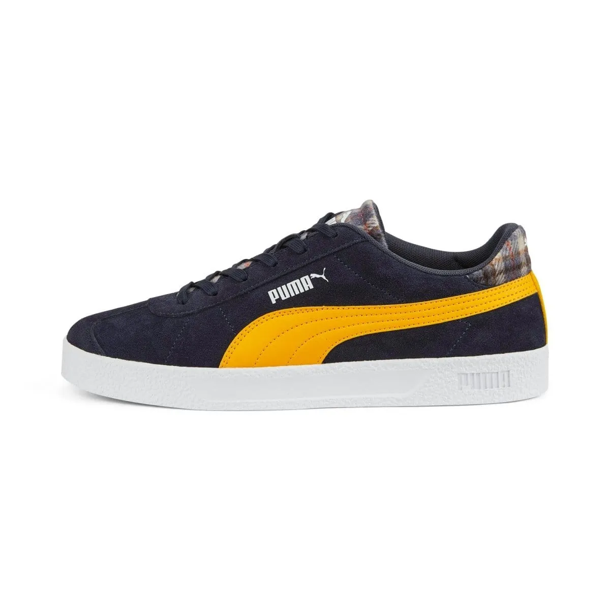 PUMA MEN'S CLUB NAVY/YELLOW PLAID SHOE